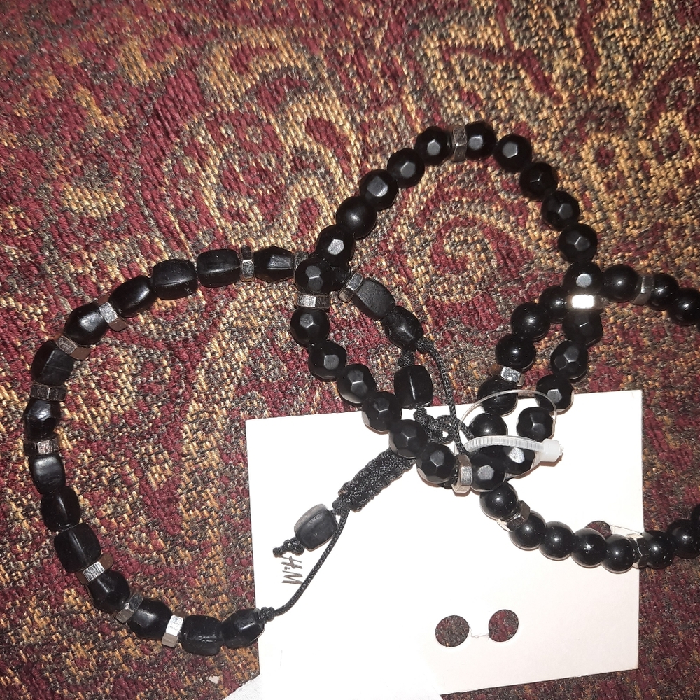 NWT LOT OF 3 MEN'S Sexy BRACELETS H&M Stretchy & Bolo  Styles